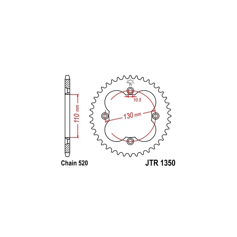Rear sprocket JT 38T, 520
