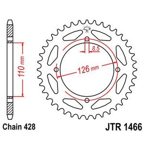 Rear sprocket JT JTR 1466-47 47T, 428