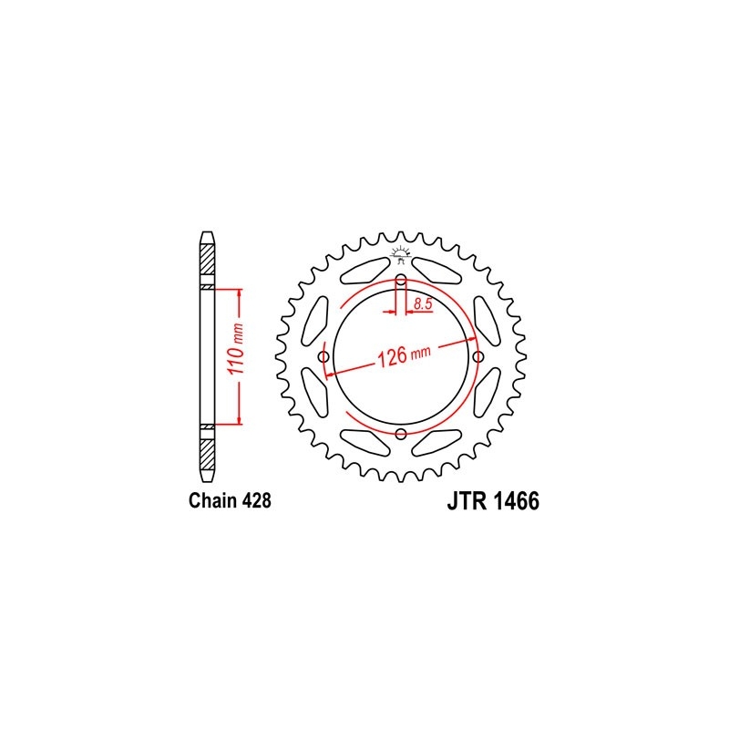 Rear sprocket JT 47T, 428