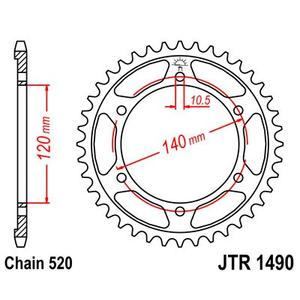 Rear sprocket JT JTR 1490-40 40T, 520