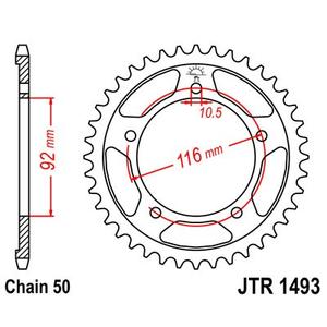 Rear sprocket JT JTR 1493-41 41T, 530