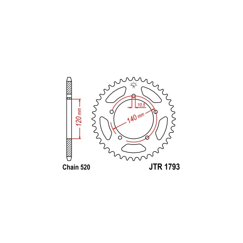 Rear sprocket JT 45T, 520 wyprzedaż