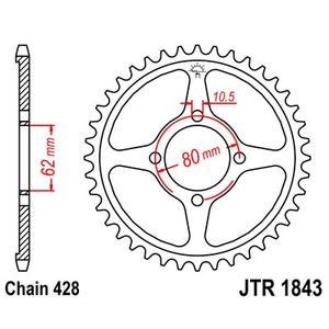 Rear sprocket JT 49T, 428