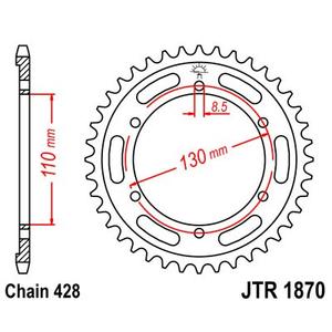 Rear sprocket JT JTR 1870-44 44T, 428
