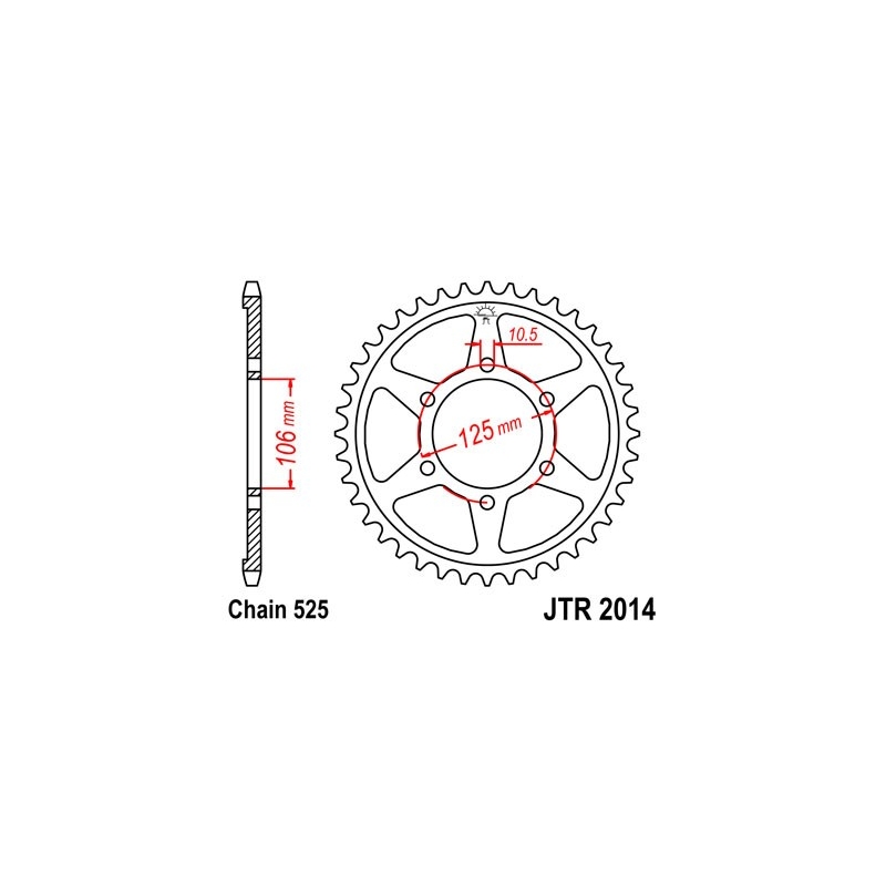 Rear sprocket JT 47T, 525