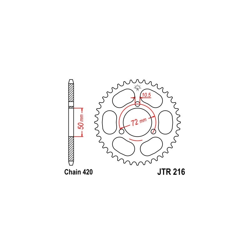 Rear sprocket JT 36T, 420