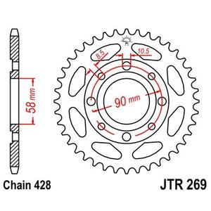 Rear sprocket JT JTR 269-34 34T, 428