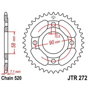 Rear sprocket JT JTR 272-31 31T, 520