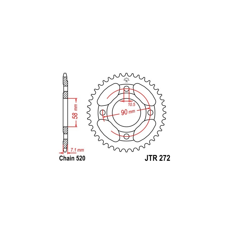 Rear sprocket JT 31T, 520