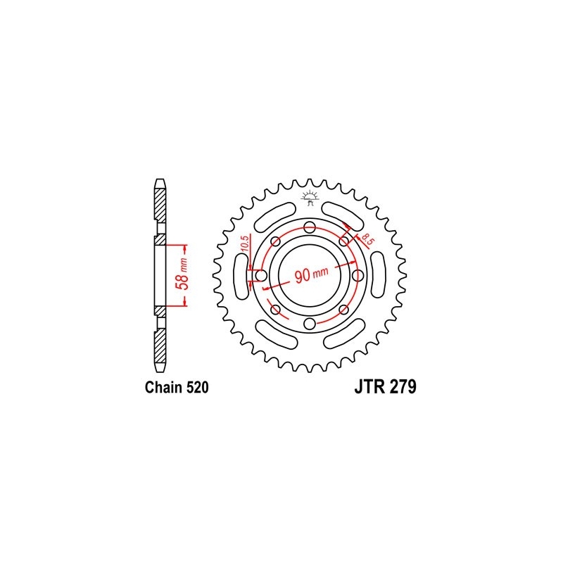 Rear sprocket JT 30T, 520