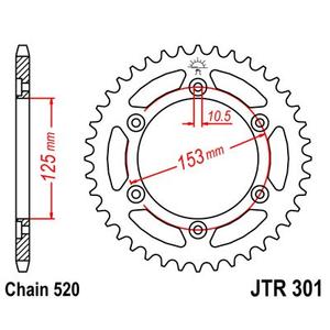 Rear sprocket JT JTR 301-45 45T, 520