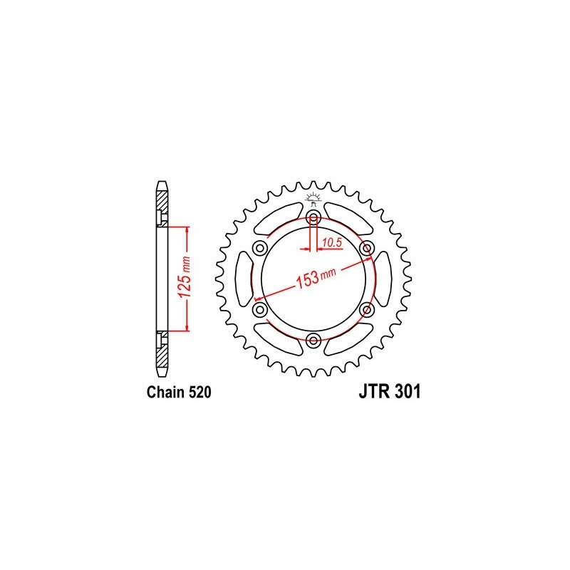 Rear sprocket JT 45T, 520
