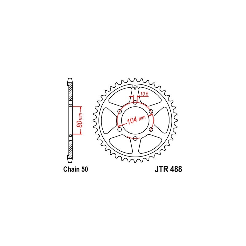 Rear sprocket JT 43T, 530