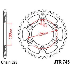 Rear sprocket JT 37T, 525