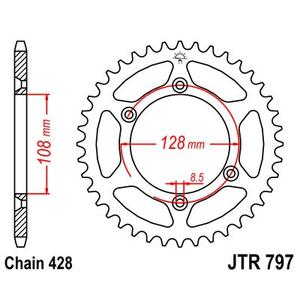 Rear sprocket JT JTR 797-51 51T, 428