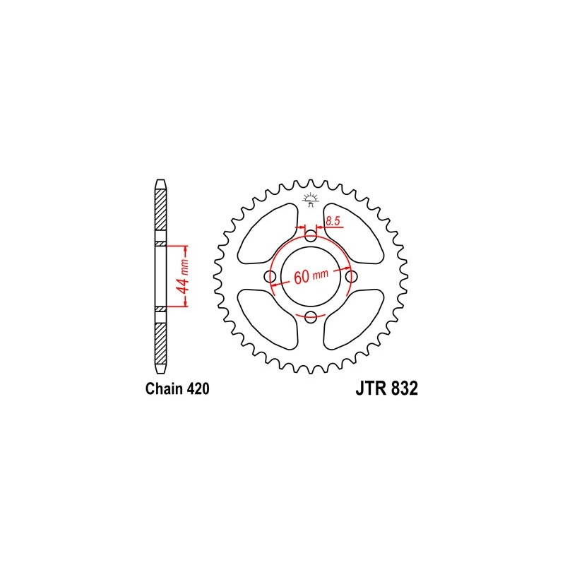 Rear sprocket JT 39T, 420