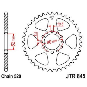 Rear sprocket JT JTR 845-40 40T, 520