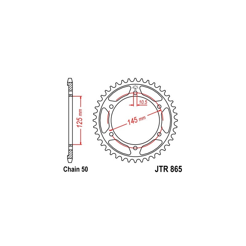 Rear sprocket JT 49T, 530