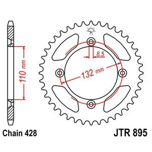 Rear sprocket JT JTR 895-46 46T, 428