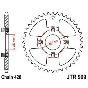 Rear sprocket JT JTR 999-42 42T, 428