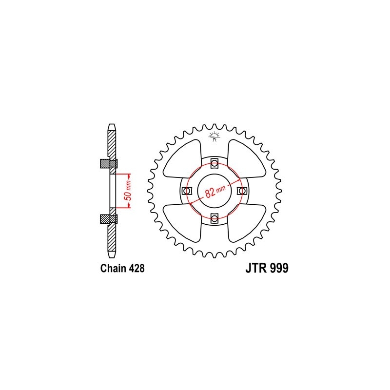 Rear sprocket JT 42T, 428