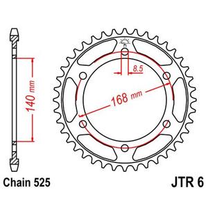 Rear sprocket JT JTR 6-42 42T, 525