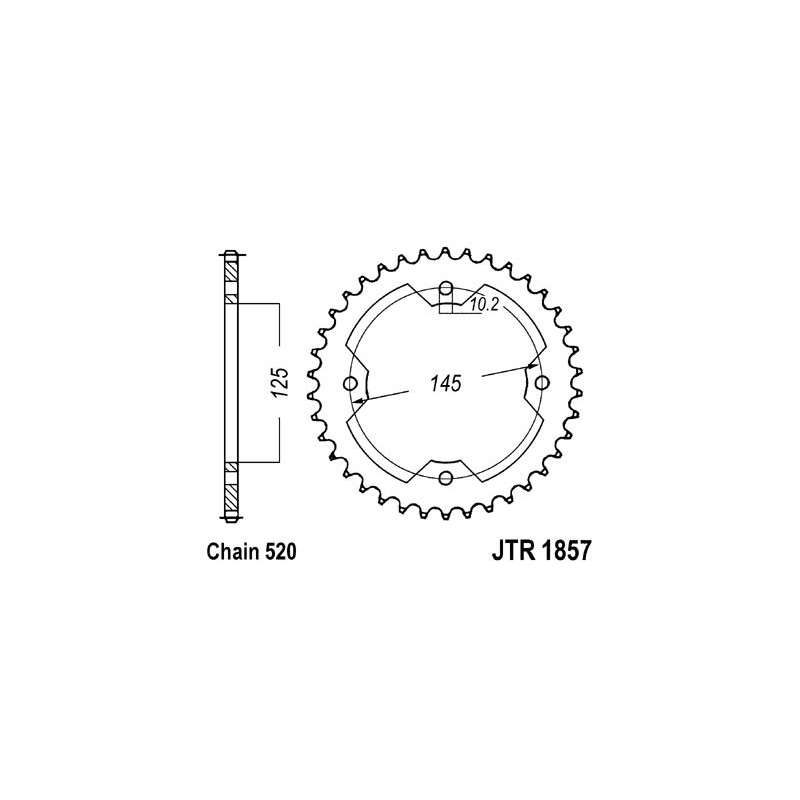 Rear sprocket JT 36T, 520