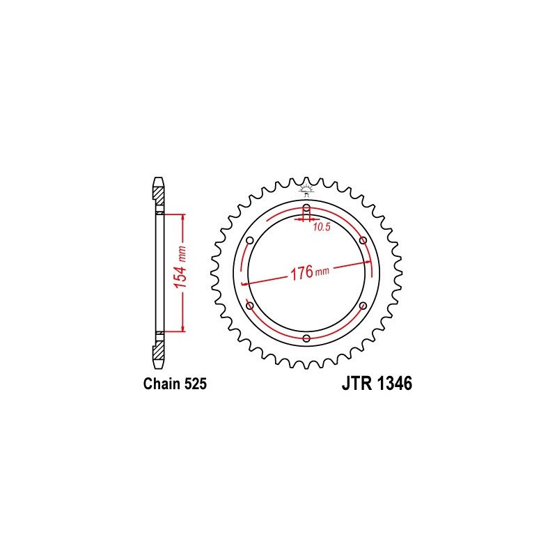 Rear sprocket JT 43T, 525
