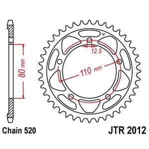 Rear sprocket JT JTR 2012-42 42T, 520