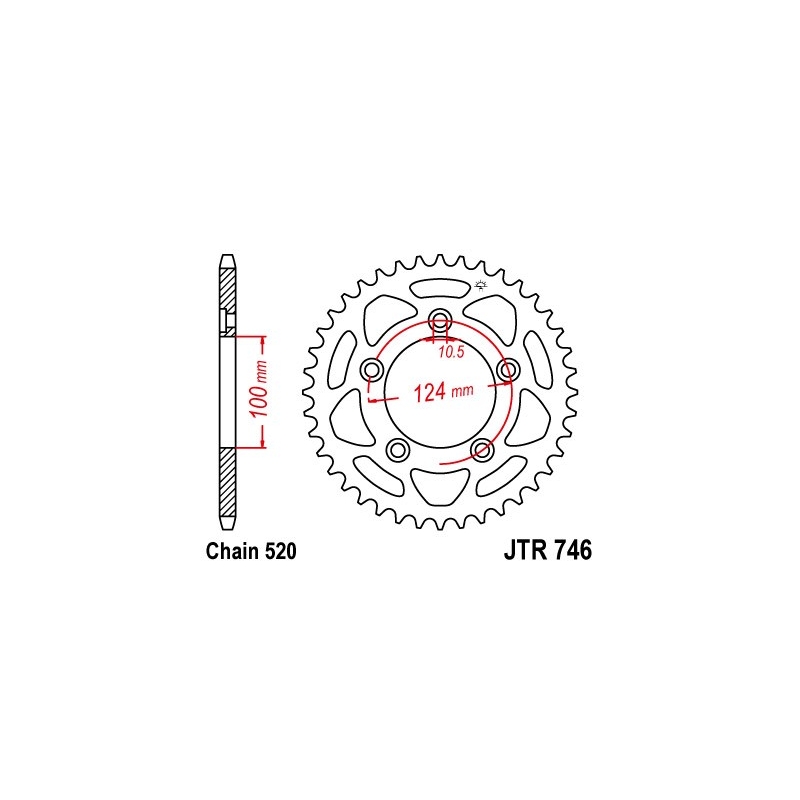 Rear sprocket JT 43T, 520