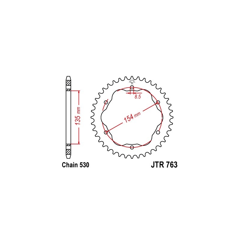 Rear sprocket JT 40T, 530