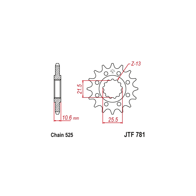 Front sprocket JT 14T, 525