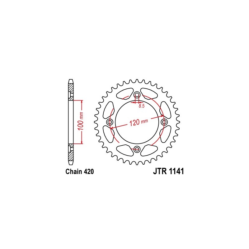Rear sprocket JT 60T, 420