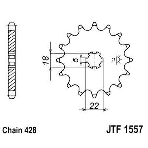 Front sprocket JT JTF 1557-11 11T, 428