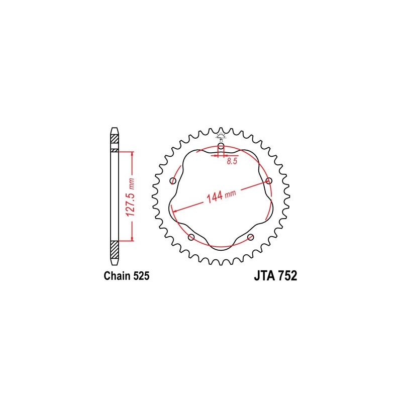 Rear ALU sprocket JT 42T, 525 Black wyprzedaż
