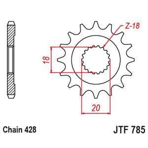 Front sprocket JT JTF 785-13 13T, 428