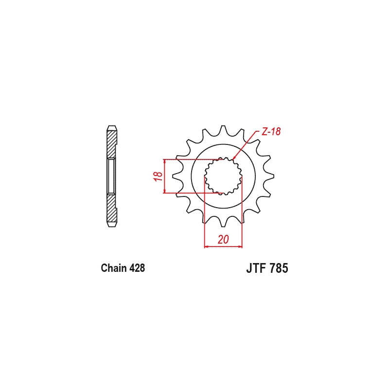 Front sprocket JT 13T, 428