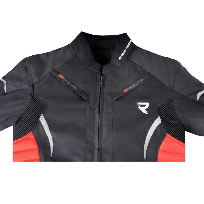 Kurtka motocyklowa Street Racer Evans czarno-czerwona