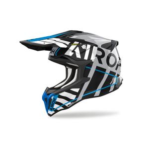 Motokrosová helma Airoh Strycker Brave 2024 lesklá modro-šedá