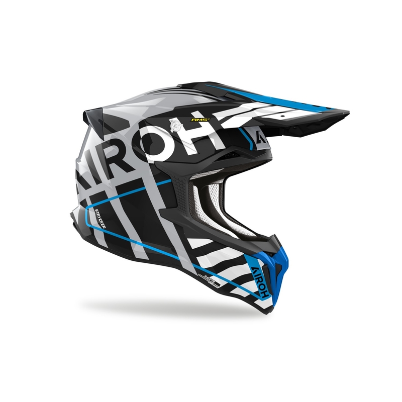 Kask motocrossowy Airoh Strycker Brave 2024 błyszczący niebiesko-szary wyprzedaż
