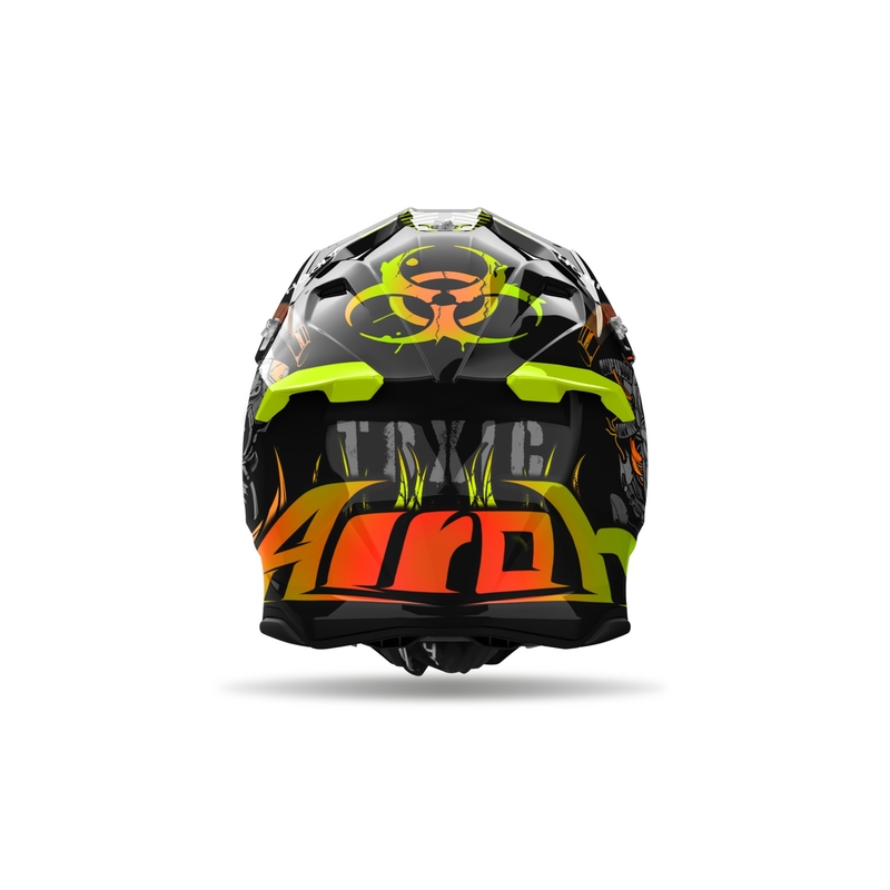 Kask motocrossowy Airoh Twist 3 Toxic czarno-pomarańczowy