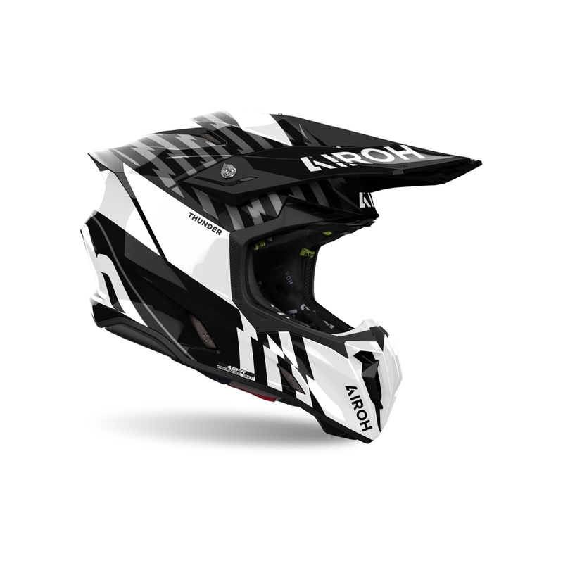Kask motocrossowy Airoh Twist 3 Thunder błyszczący czarno-biały