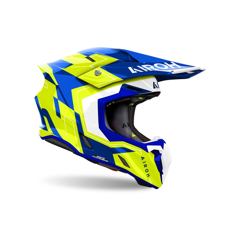 Kask motocrossowy Airoh Twist 3 Dizzy błyszczący niebiesko-żółty