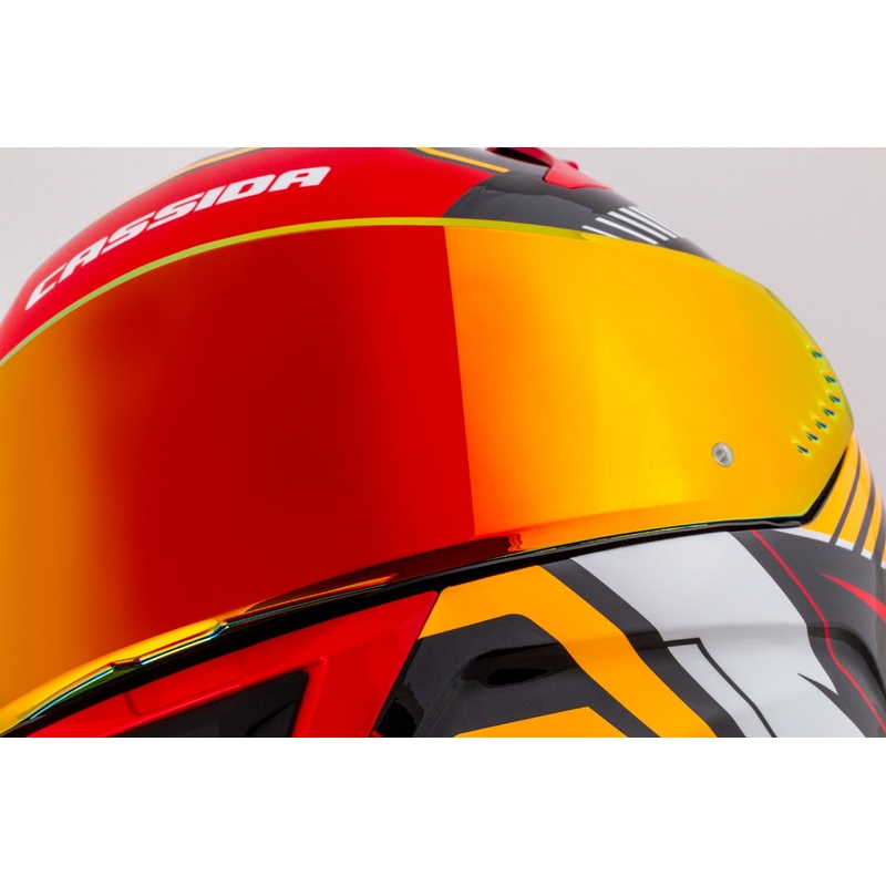 Integralny kask motocyklowy Cassida Aero Drome perłowy czarno-pomarańczowo-czerwono-biały