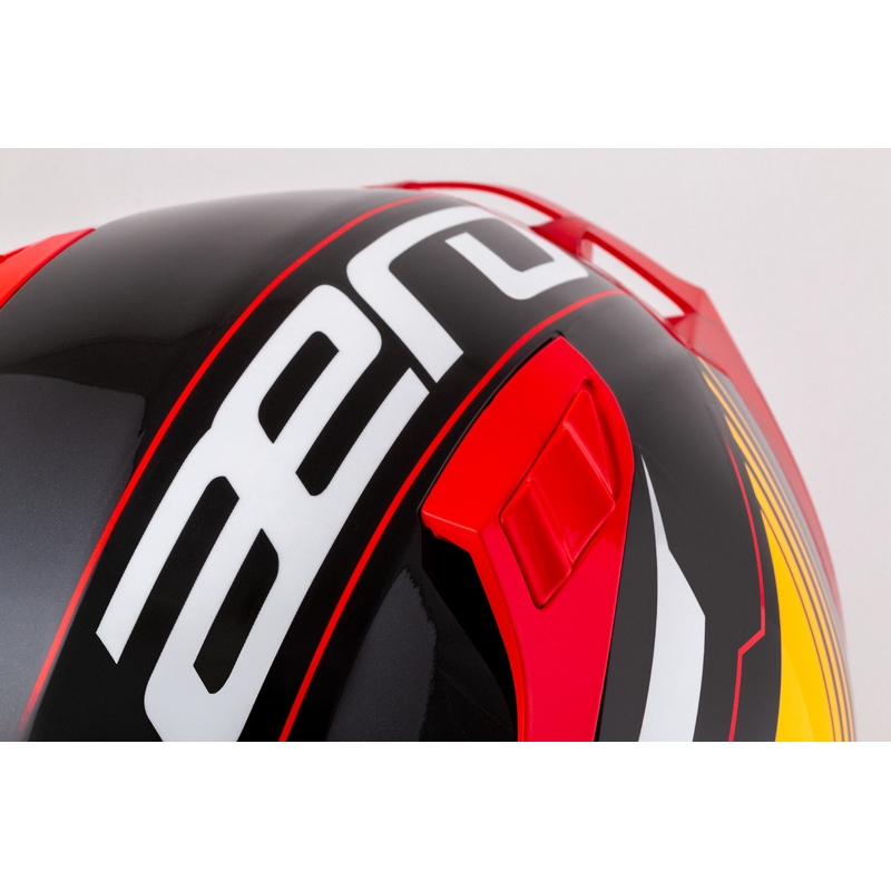 Integralny kask motocyklowy Cassida Aero Drome perłowy czarno-pomarańczowo-czerwono-biały