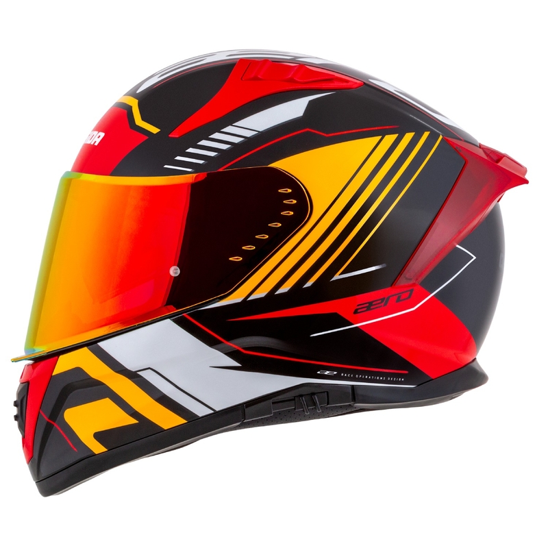 Integralny kask motocyklowy Cassida Aero Drome perłowy czarno-pomarańczowo-czerwono-biały
