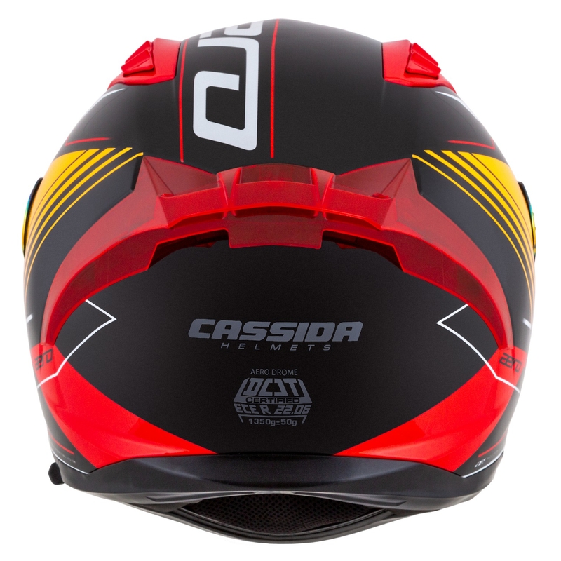 Integralny kask motocyklowy Cassida Aero Drome perłowy czarno-pomarańczowo-czerwono-biały