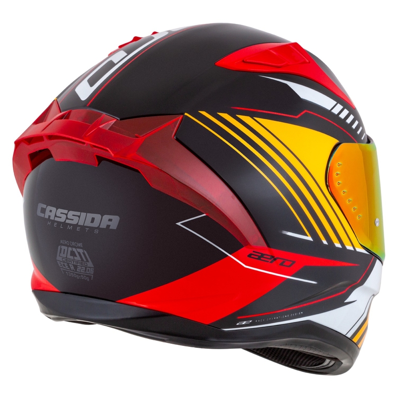 Integralny kask motocyklowy Cassida Aero Drome perłowy czarno-pomarańczowo-czerwono-biały