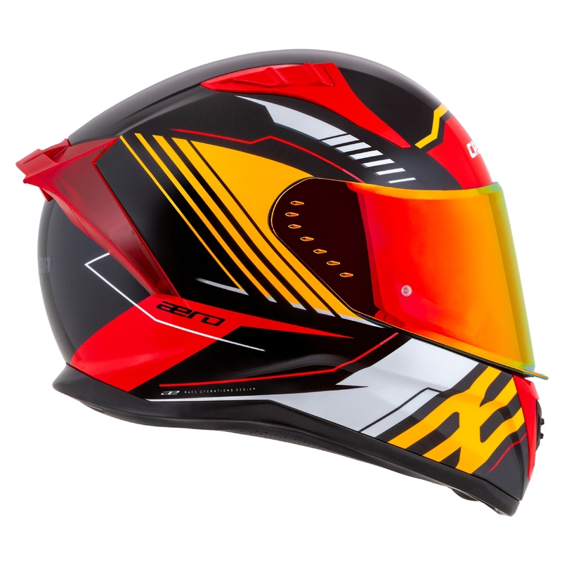 Integralny kask motocyklowy Cassida Aero Drome perłowy czarno-pomarańczowo-czerwono-biały