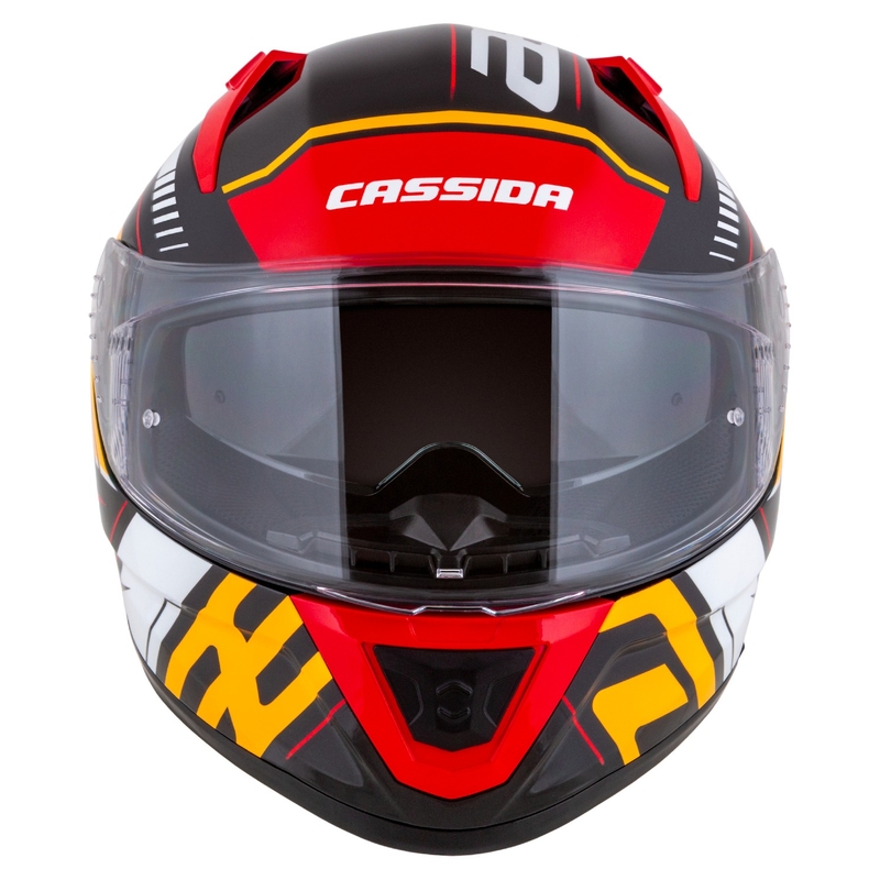 Integralny kask motocyklowy Cassida Aero Drome perłowy czarno-pomarańczowo-czerwono-biały